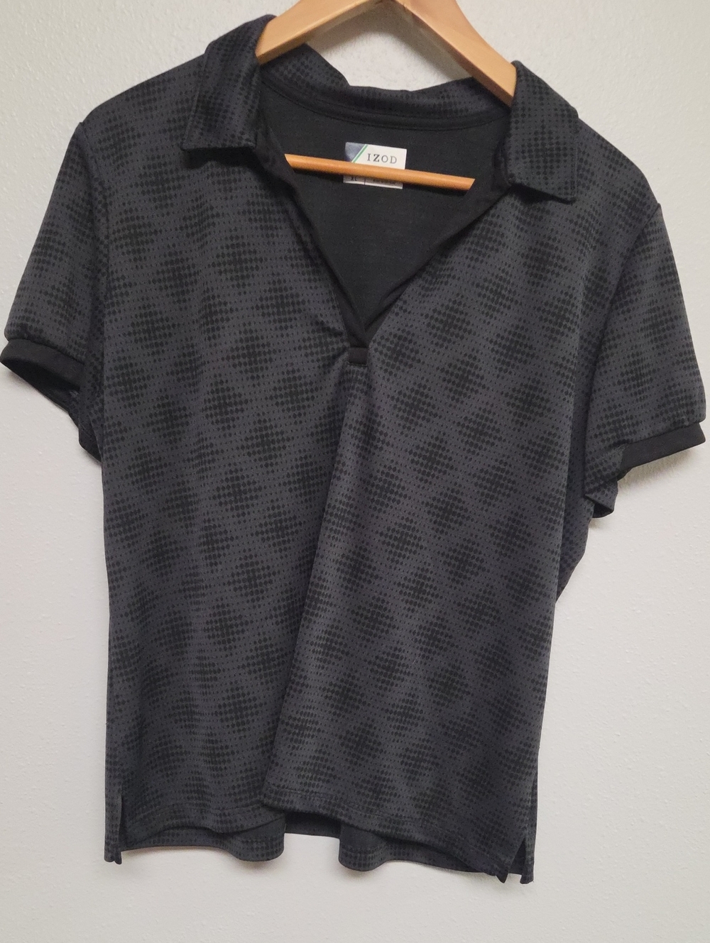 IZOD Women’s Black Short-Sleeve Polo Tee